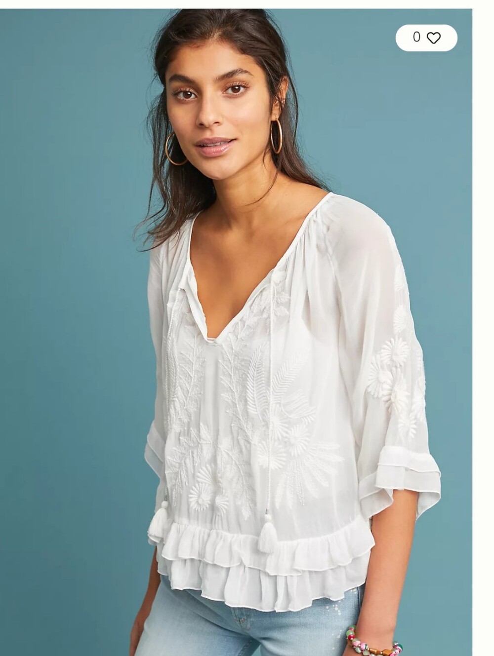 Anthropologie Ephesus Embroidered Blouse XS